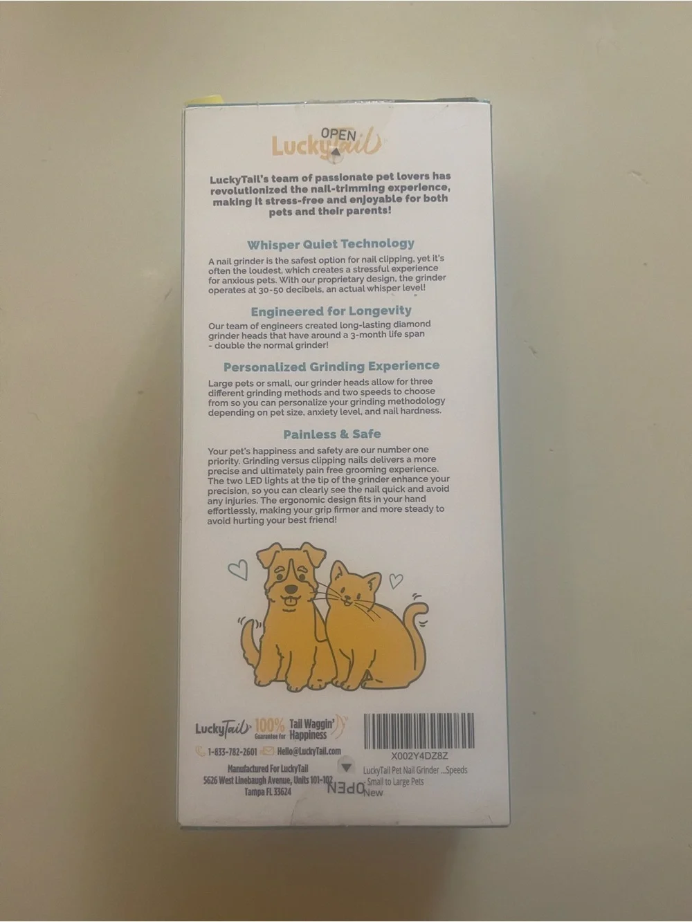 LuckyTail Pet Nail Grinder for Dogs and Cats - Super Quiet and Low Vibration